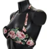 Dolce & Gabbana Women's Elegant Black Floral Bikini Top