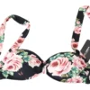 Dolce & Gabbana Women's Elegant Black Floral Bikini Top