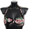 Dolce & Gabbana Women's Elegant Black Floral Bikini Top