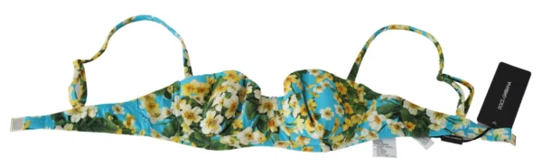 Dolce & Gabbana Women's Chic Light Blue Floral Bikini Top