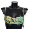 Dolce & Gabbana Women's Chic Light Blue Floral Bikini Top