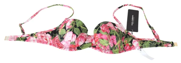 Dolce & Gabbana Women's Elegant Pink Floral Bikini Top