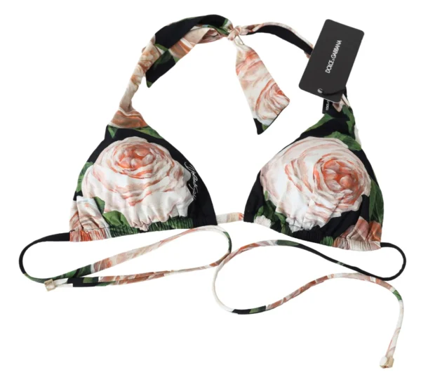 Dolce & Gabbana Women's Elegant Floral Print Bikini Top