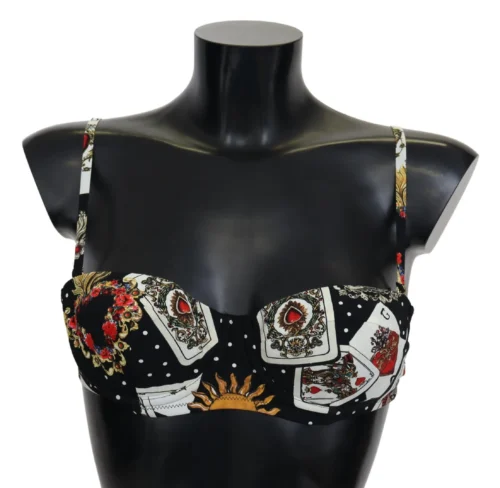 Dolce & Gabbana Women's Elegant Card Deck Bikini Top
