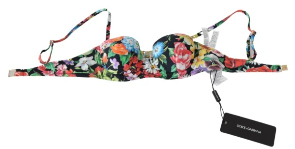 Dolce & Gabbana Women's Elegant Floral Print Bikini Top