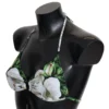 Dolce & Gabbana Women's Floral Print Bikini Top with Logo Clasp