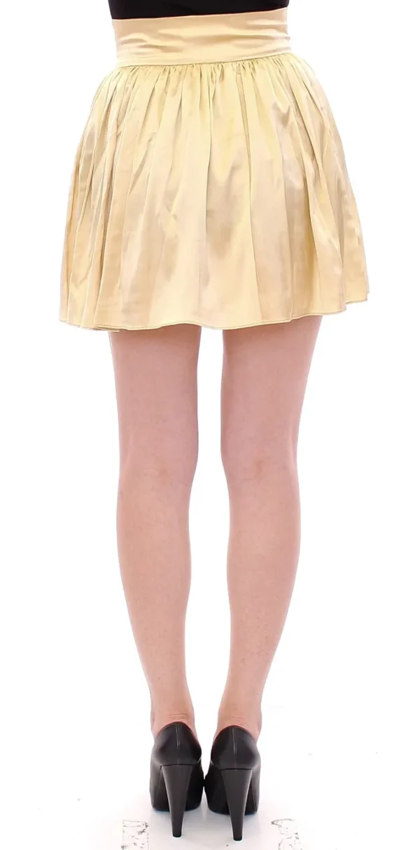 Andrea Incontri Women's Chic Beige Floral Embroidered Mini Skirt