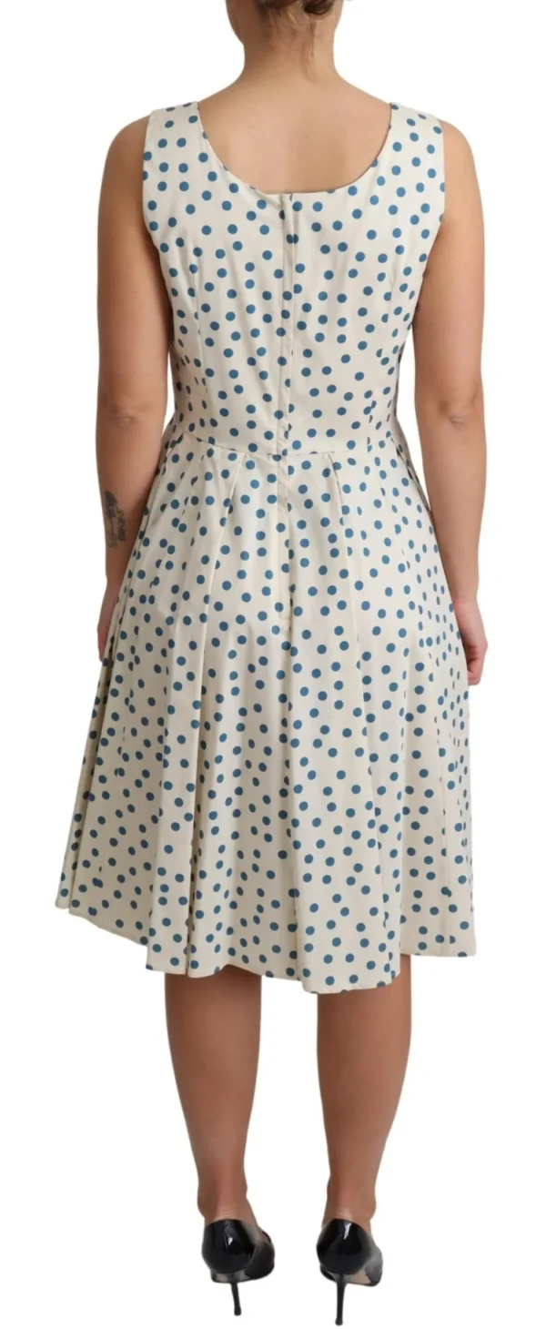 Dolce & Gabbana Women's Elegant Beige Polka Dot A-Line Sleeveless Dress