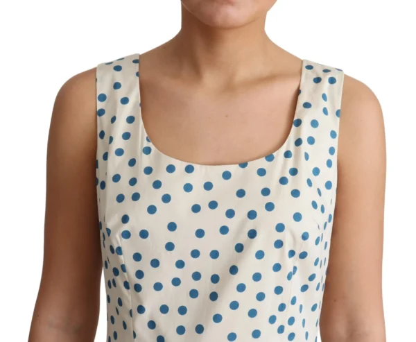 Dolce & Gabbana Women's Elegant Beige Polka Dot A-Line Sleeveless Dress