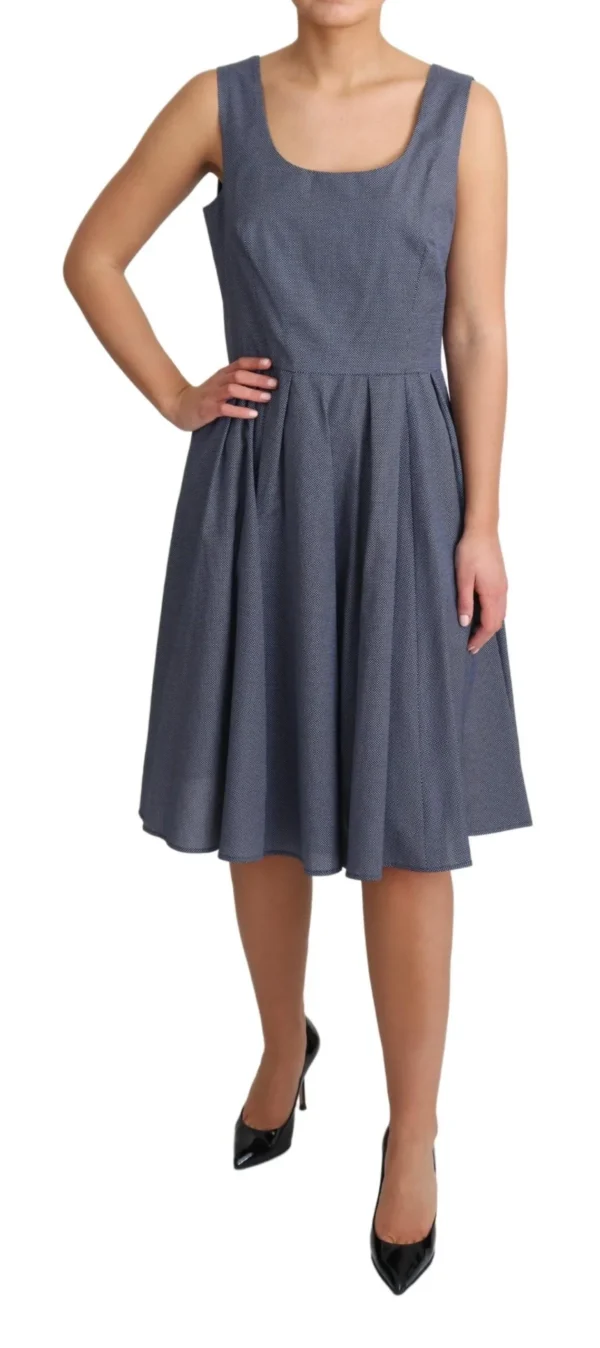 Dolce & Gabbana Women's Chic Blue Polka-Dotted Sleeveless A-Line Dress
