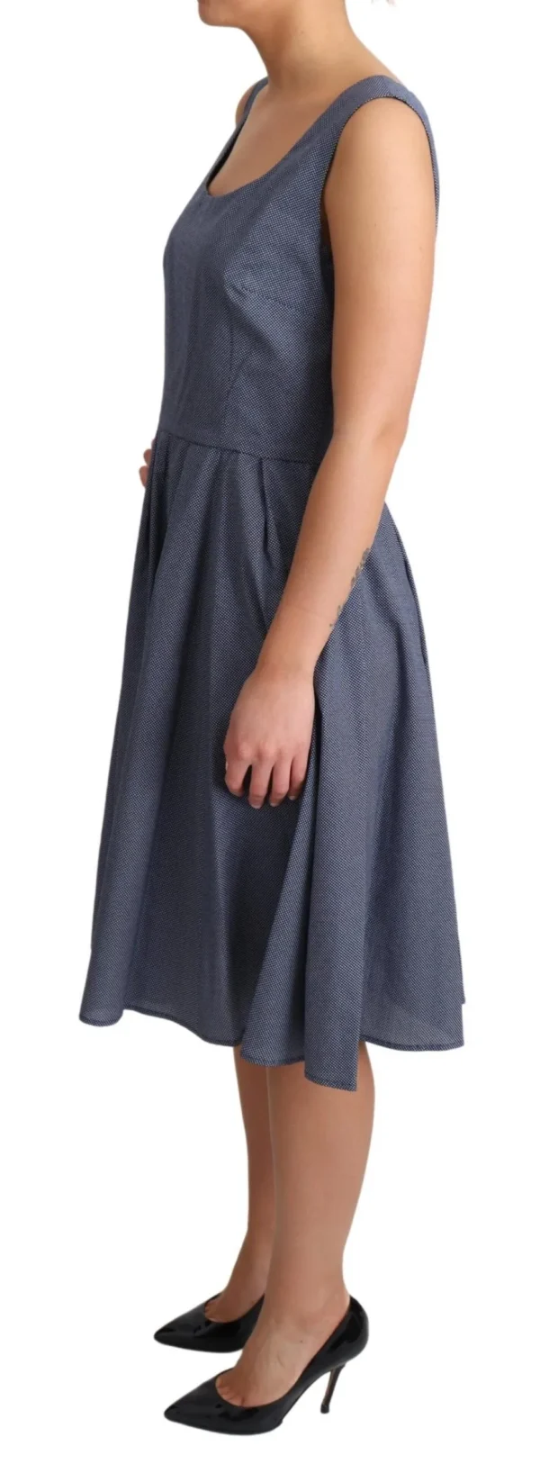 Dolce & Gabbana Women's Chic Blue Polka-Dotted Sleeveless A-Line Dress
