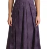 Dolce & Gabbana Women's Elegant Sleeveless A-Line Purple Stripe Dress