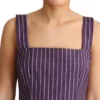 Dolce & Gabbana Women's Elegant Sleeveless A-Line Purple Stripe Dress
