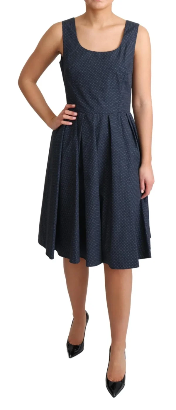 Dolce & Gabbana Women's Elegant Polka-Dotted Blue A-Line Dress