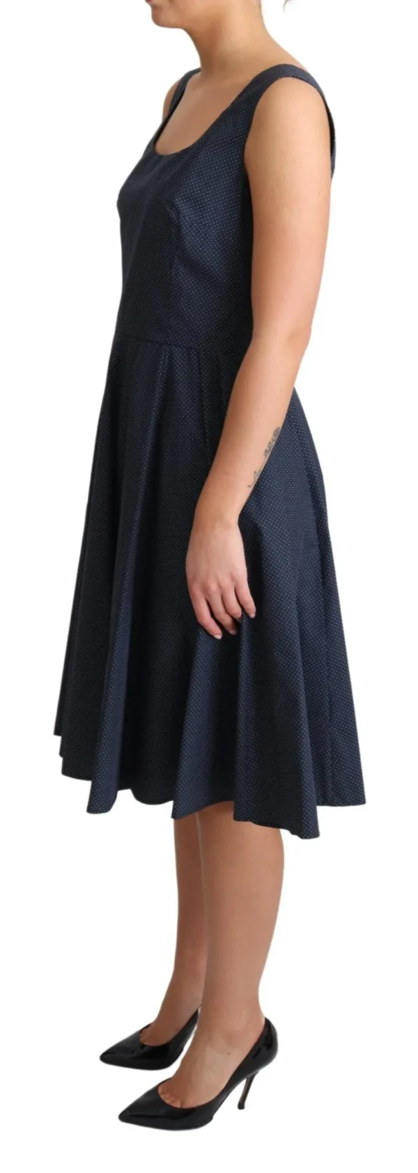Dolce & Gabbana Women's Elegant Polka-Dotted Blue A-Line Dress
