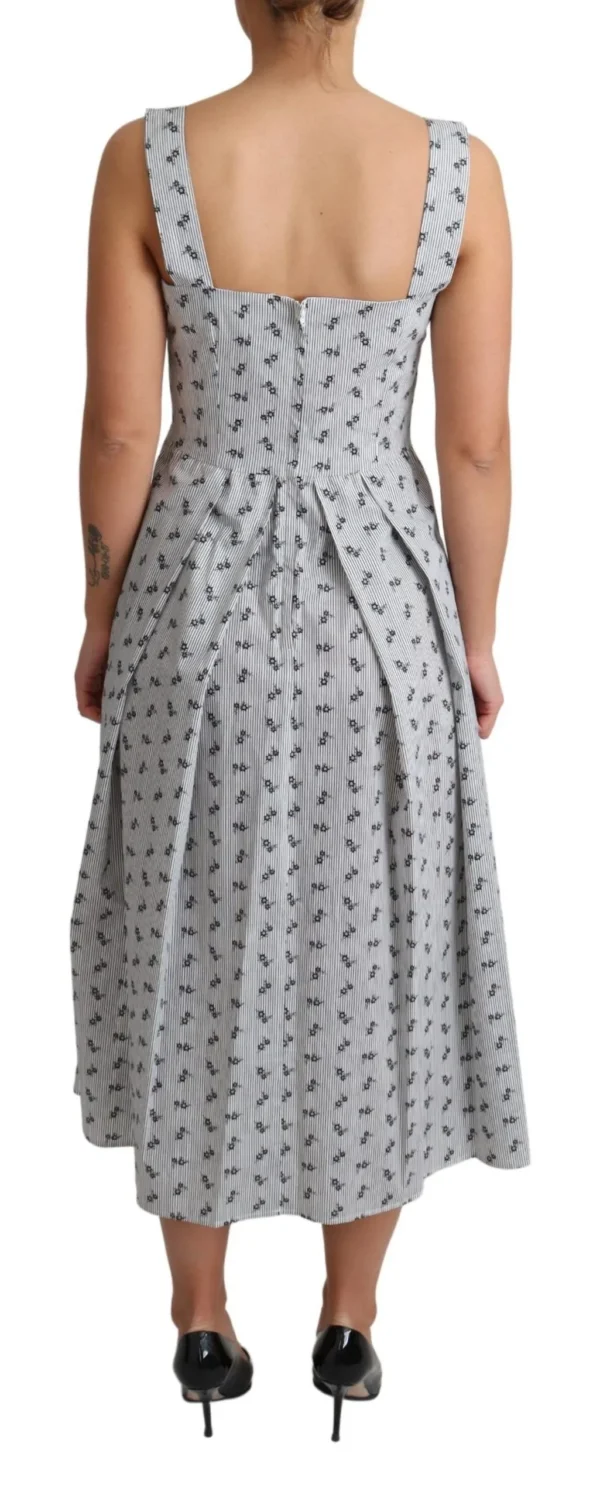 Dolce & Gabbana Women's Elegant Striped Floral A-Line Dress