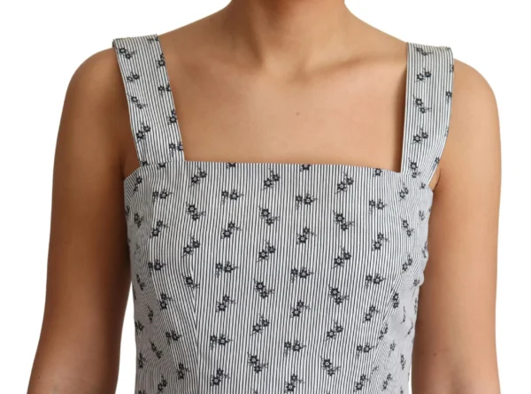 Dolce & Gabbana Women's Elegant Striped Floral A-Line Dress