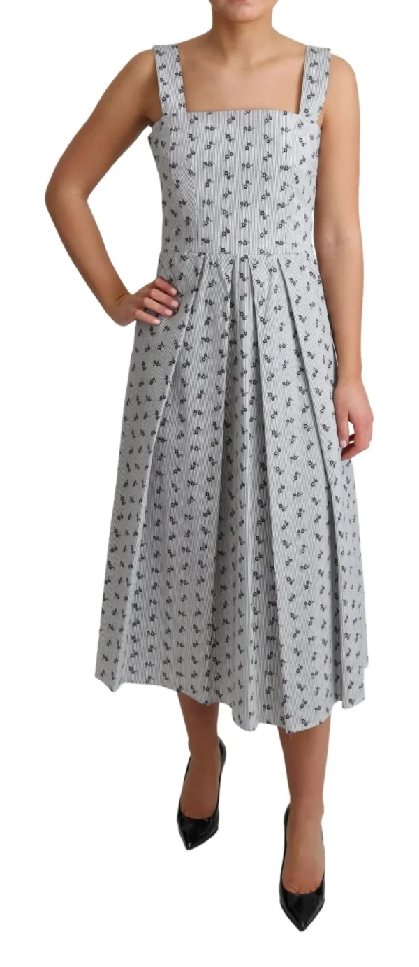 Dolce & Gabbana Women's Elegant Striped Floral A-Line Dress