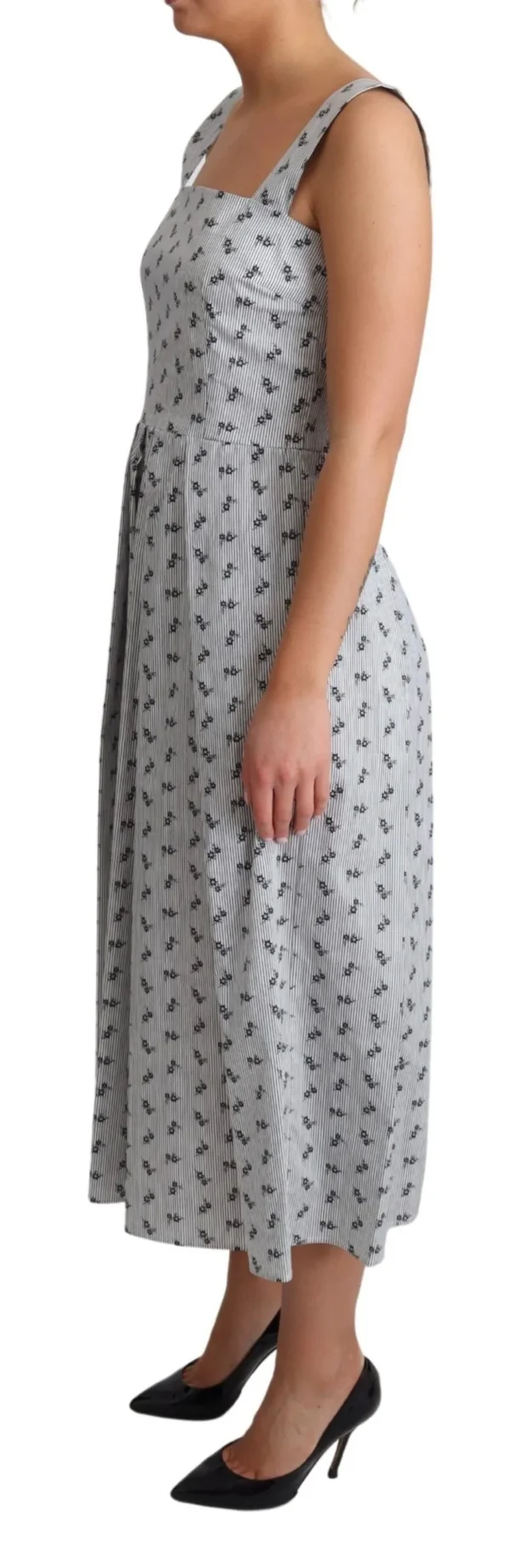 Dolce & Gabbana Women's Elegant Striped Floral A-Line Dress