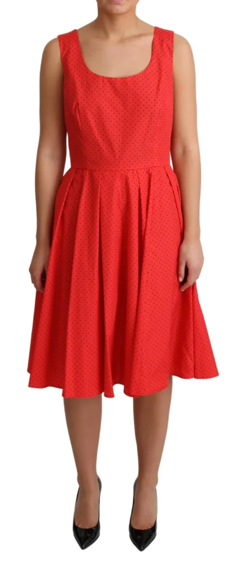 Dolce & Gabbana Women's Elegant Polka Dotted A-Line Sleeveless Dress