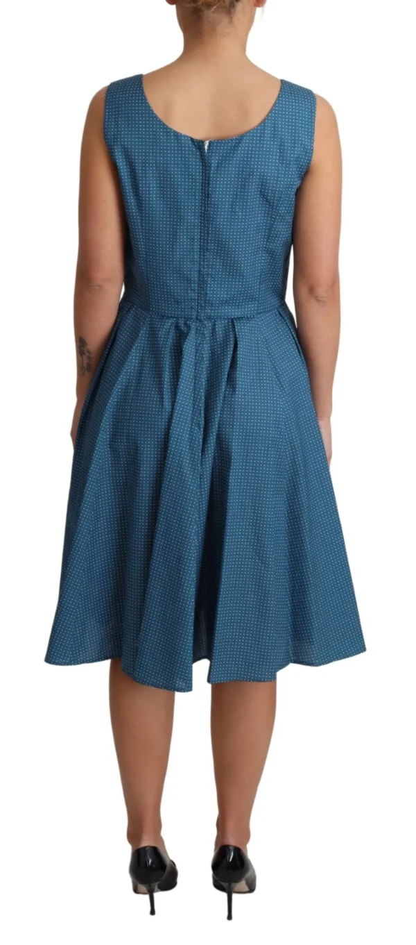 Dolce & Gabbana Women's Blue Polka Dotted Sleeveless A-Line Dress