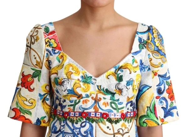 Dolce & Gabbana Women's Multicolor Majolica Mini Dress Extravaganza
