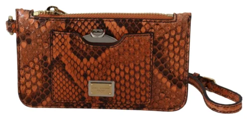 Dolce & Gabbana Women's Elegant Python Patterned Leather Wristlet