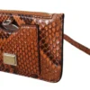Dolce & Gabbana Women's Elegant Python Patterned Leather Wristlet