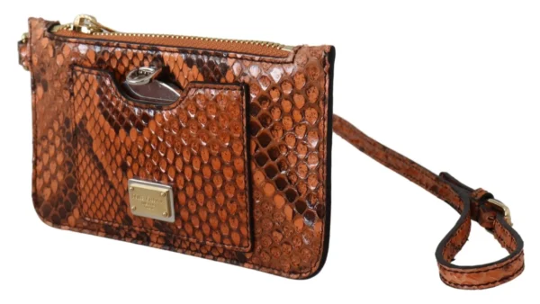 Dolce & Gabbana Women's Elegant Python Patterned Leather Wristlet
