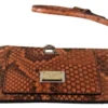 Dolce & Gabbana Women's Elegant Python Patterned Leather Wristlet