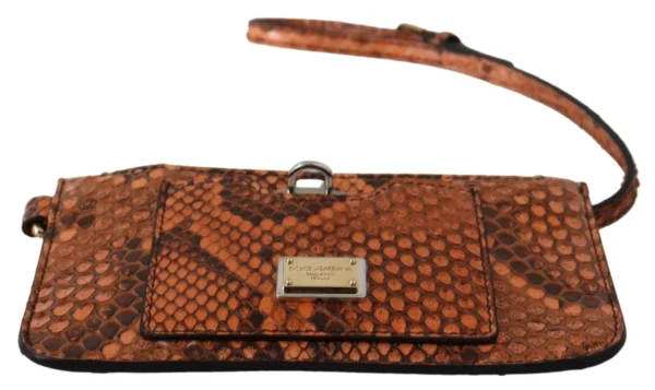 Dolce & Gabbana Women's Elegant Python Patterned Leather Wristlet