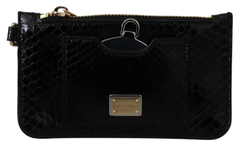 Dolce & Gabbana Women's Elegant Python Pattern Leather Wristlet Wallet