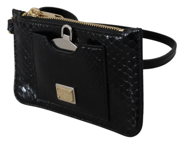 Dolce & Gabbana Women's Elegant Python Pattern Leather Wristlet Wallet