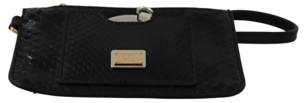 Dolce & Gabbana Women's Elegant Python Pattern Leather Wristlet Wallet