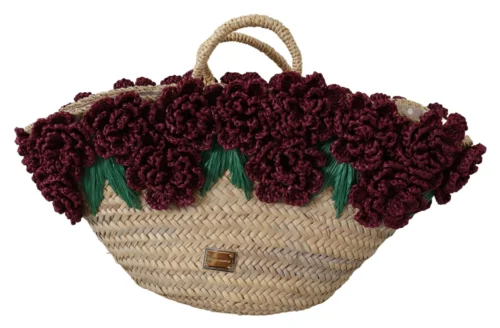 Dolce & Gabbana Women's Chic Floral Straw Tote Elegance