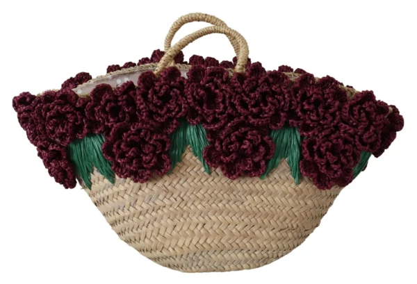 Dolce & Gabbana Women's Chic Floral Straw Tote Elegance