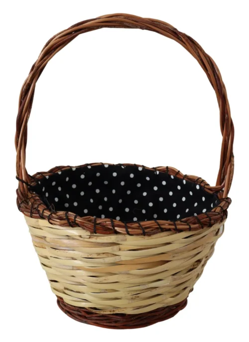 Dolce & Gabbana Women's Chic Beige Wicker Basket Tote Bag