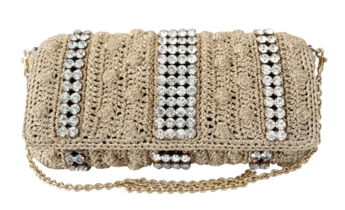 Dolce & Gabbana Women's Exquisite Beige Crossbody Bag with Crystals