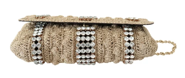 Dolce & Gabbana Women's Exquisite Beige Crossbody Bag with Crystals