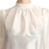 Dolce & Gabbana Women's Elegant Silk Long Sleeve Cream Blouse