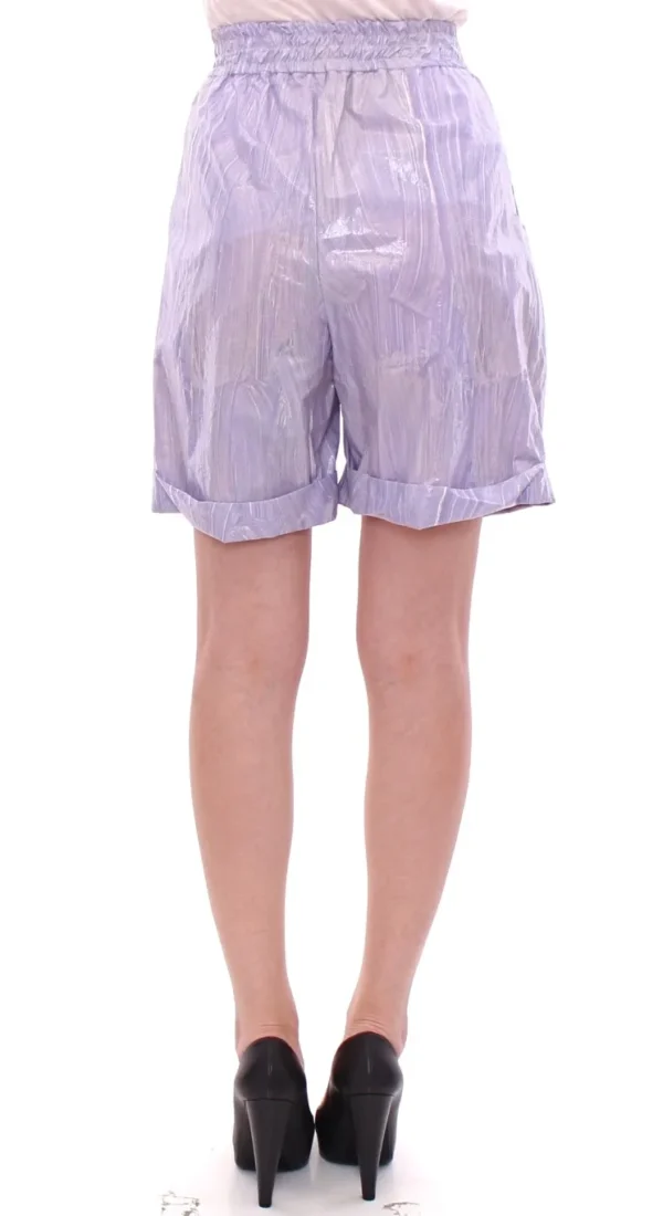 Licia Florio Women's Elegant Purple Viscose Shorts - Side Zip Closure
