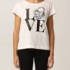 Love Moschino Women's Chic Minimal Logo Cotton Tee