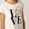 Love Moschino Women's Chic Minimal Logo Cotton Tee