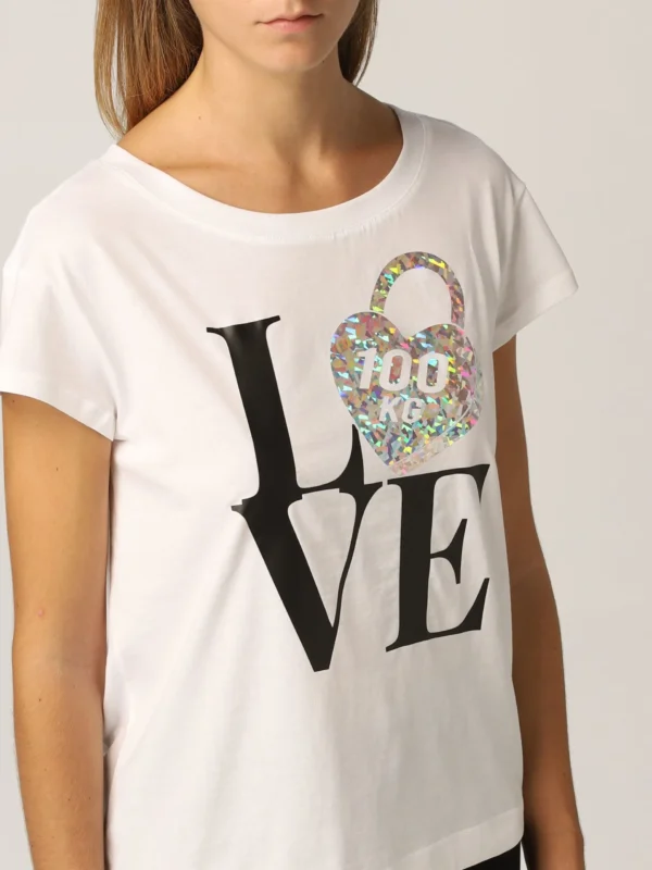Love Moschino Women's Chic Minimal Logo Cotton Tee