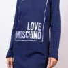 Love Moschino Women's Blue Cotton Women Sweatshirt Dress