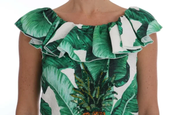 Dolce & Gabbana Women's Elegant Sequined Pineapple Blouse