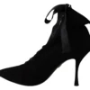 Dolce & Gabbana Women's Elegant Black Ankle Heel Boots with Leather Sole
