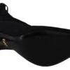 Dolce & Gabbana Women's Elegant Black Ankle Heel Boots with Leather Sole