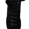 Dolce & Gabbana Women's Elegant Black Ankle Heel Boots with Leather Sole