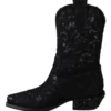 Dolce & Gabbana Women's Elegant Viscose Leather Ankle Boots with Crystals